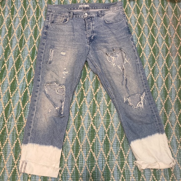Zara Bleached Ripped Jeans - Picture 1 of 4